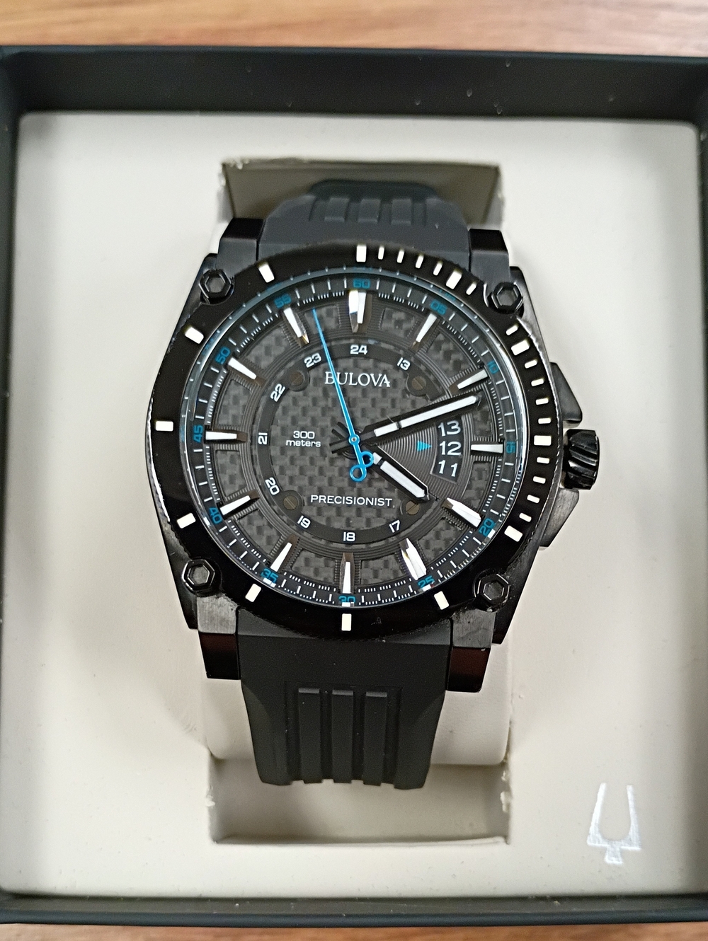 Bulova Black and Blue Precisionist Sport Watch
